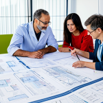 Collaborative Research Team**

"A diverse team of researchers (engineer, doctor, social scientist) collaborating around a table covered in blueprints and data visualizations, fully clothed in professional attire, brainstorming ideas, modern office environment, bright and optimistic lighting, perfect anatomy, correct proportions, natural pose, safe for work, appropriate content, professional, family-friendly, high resolution, detailed textures."

**